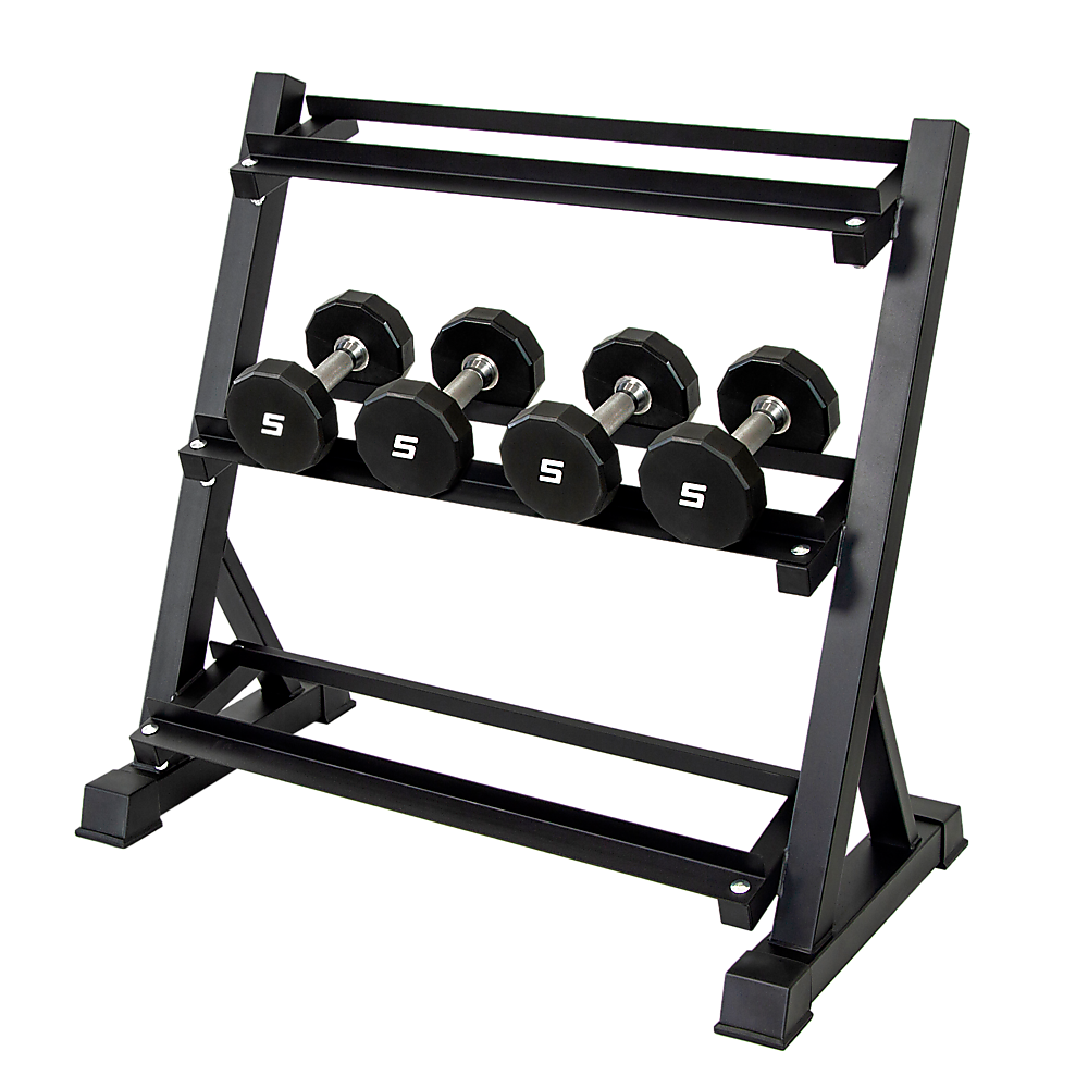 Gym Equipment & Accessories: Dumbbell Rack Storage Stand Hex Weight Heavy Duty 3 Tier Wide Home Gym Fitness