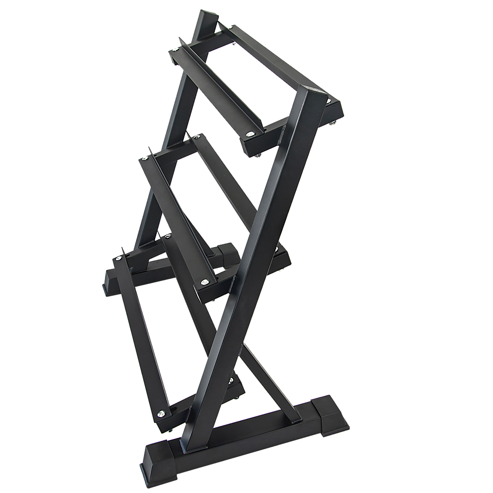Gym Equipment & Accessories: Dumbbell Rack Storage Stand Hex Weight Heavy Duty 3 Tier Wide Home Gym Fitness