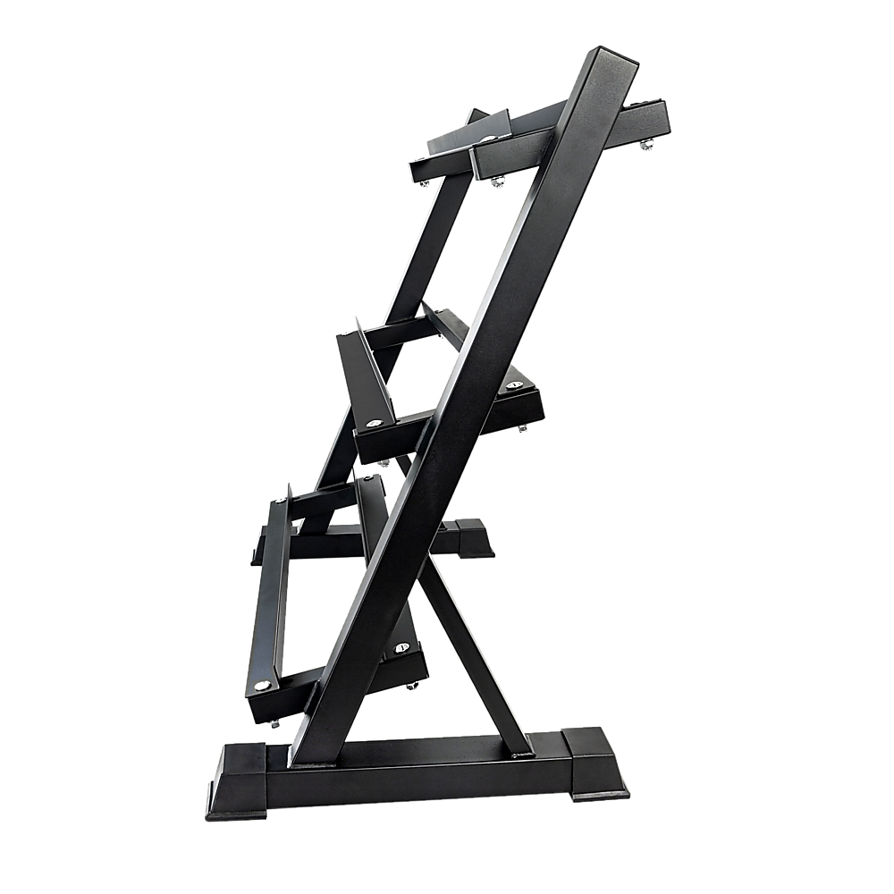 Gym Equipment & Accessories: Dumbbell Rack Storage Stand Hex Weight Heavy Duty 3 Tier Wide Home Gym Fitness