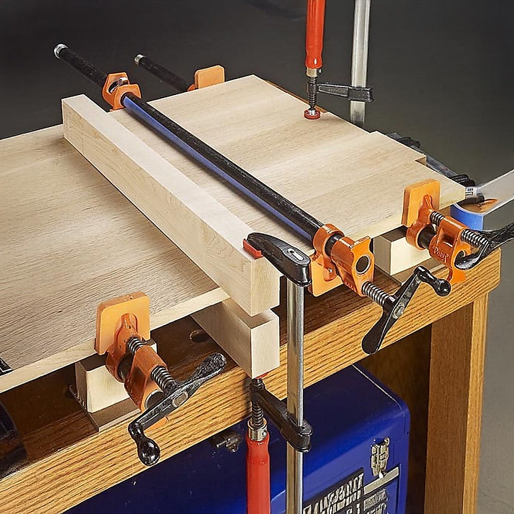 Tool Clamps & Vices: 3/4" Wood Gluing Pipe Clamp Set (4 Pack) Heavy Duty PRO Woodworking Cast Iron