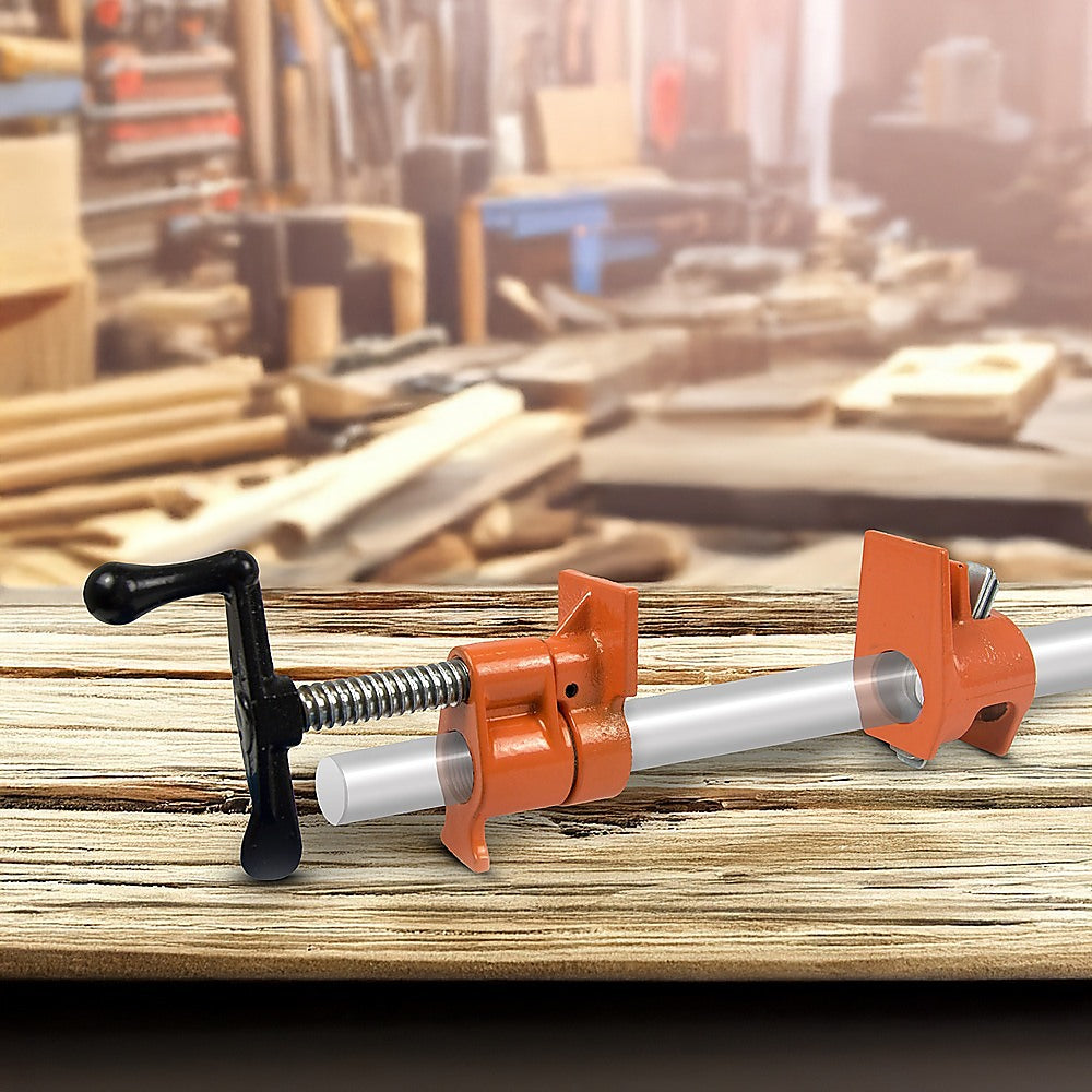 Tool Clamps & Vices: 3/4" Wood Gluing Pipe Clamp Set (4 Pack) Heavy Duty PRO Woodworking Cast Iron