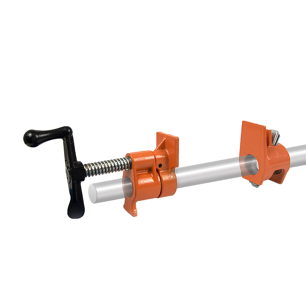 Tool Clamps & Vices: 3/4" Wood Gluing Pipe Clamp Set (4 Pack) Heavy Duty PRO Woodworking Cast Iron