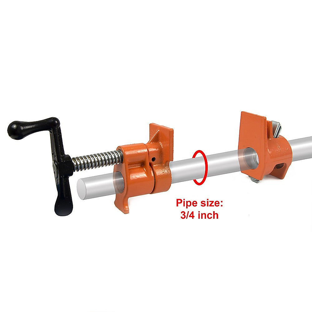 Tool Clamps & Vices: 3/4" Wood Gluing Pipe Clamp Set (4 Pack) Heavy Duty PRO Woodworking Cast Iron