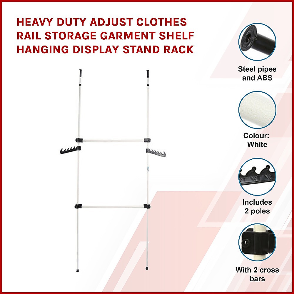 Coat Racks: Heavy Duty Adjust Clothes Rail Storage Garment Shelf Hanging Display Stand Rack