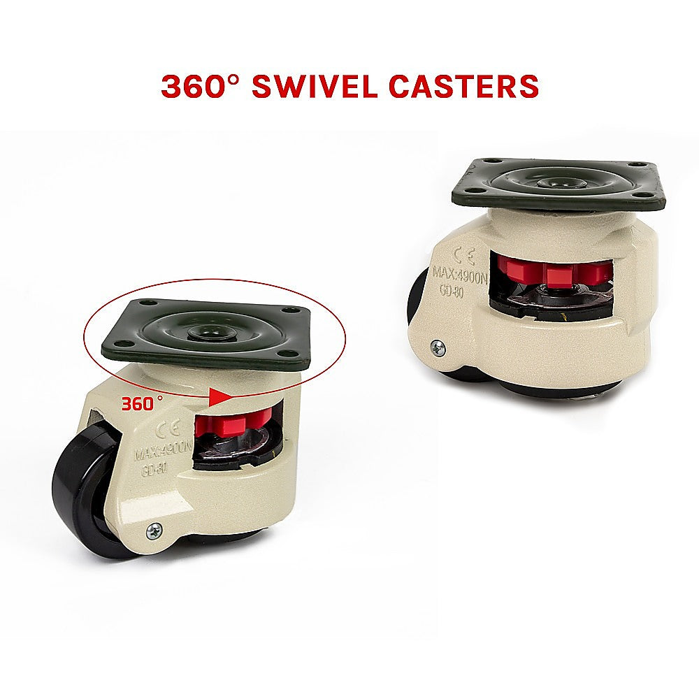 Work Benches: Leveling Casters Swivel Workbench Adjustable Wheel 1000KG Retractable 4PCS