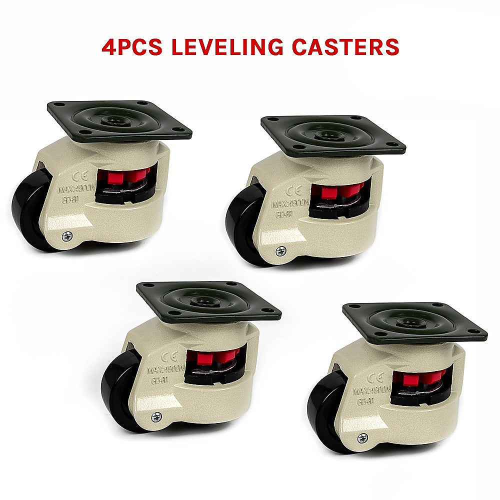 Work Benches: Leveling Casters Swivel Workbench Adjustable Wheel 1000KG Retractable 4PCS