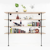 Bookcases & Shelves: Wall Shelves Display Bookshelf Industrial DIY Pipe Shelf Rustic Brackets