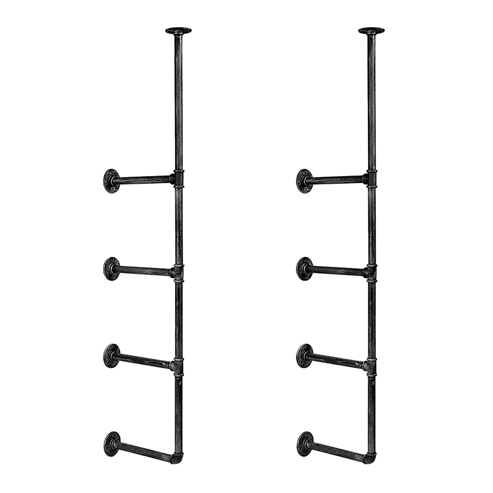Bookcases & Shelves: Wall Shelves Display Bookshelf Industrial DIY Pipe Shelf Rustic Brackets