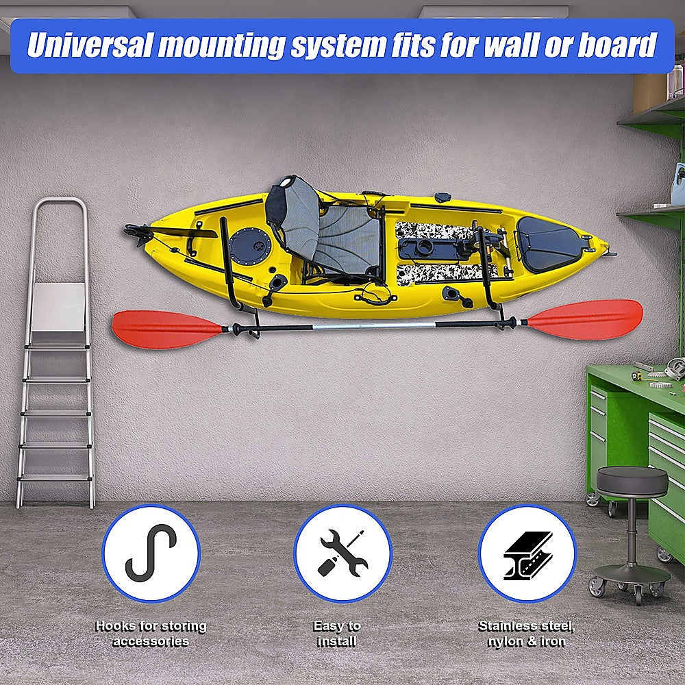 Wall Storage Racks: Pair Kayak Storage Rack Hanger Supporter Carrier Surfboard Holder Wall Bracket