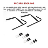 Wall Storage Racks: Pair Kayak Storage Rack Hanger Supporter Carrier Surfboard Holder Wall Bracket