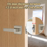 Door Hardware: Door Handle Set Lever Passage Function Square Satin Nickel
