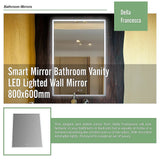 Mirrors: Smart Mirror Bathroom Vanity LED Lighted Wall Mirror 800x600mm