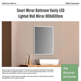 Mirrors: Smart Mirror Bathroom Vanity LED Lighted Wall Mirror 800x600mm