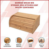 Kitchen Utensils: Bamboo Bread Bin Storage Box Kitchen Loaf Pastry Container