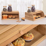 Kitchen Utensils: Bamboo Bread Bin Storage Box Kitchen Loaf Pastry Container