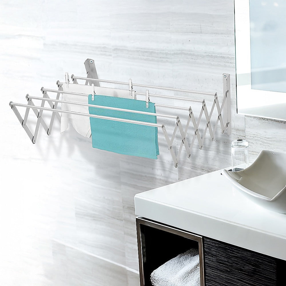 Drying Racks & Hangers: Pull Out Clothes Airer  Expanding Laundry Drying Line for Caravan, RV & Home