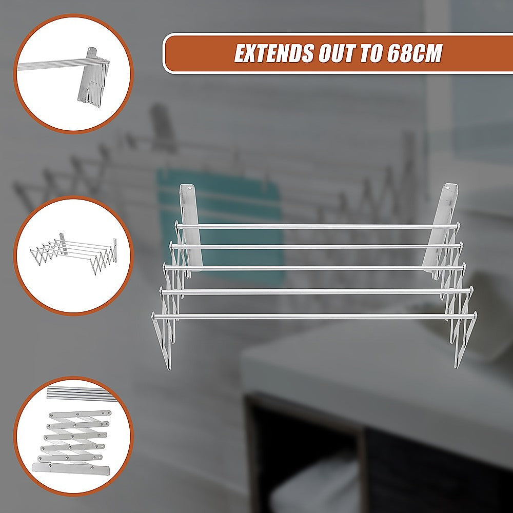 Drying Racks & Hangers: Pull Out Clothes Airer  Expanding Laundry Drying Line for Caravan, RV & Home