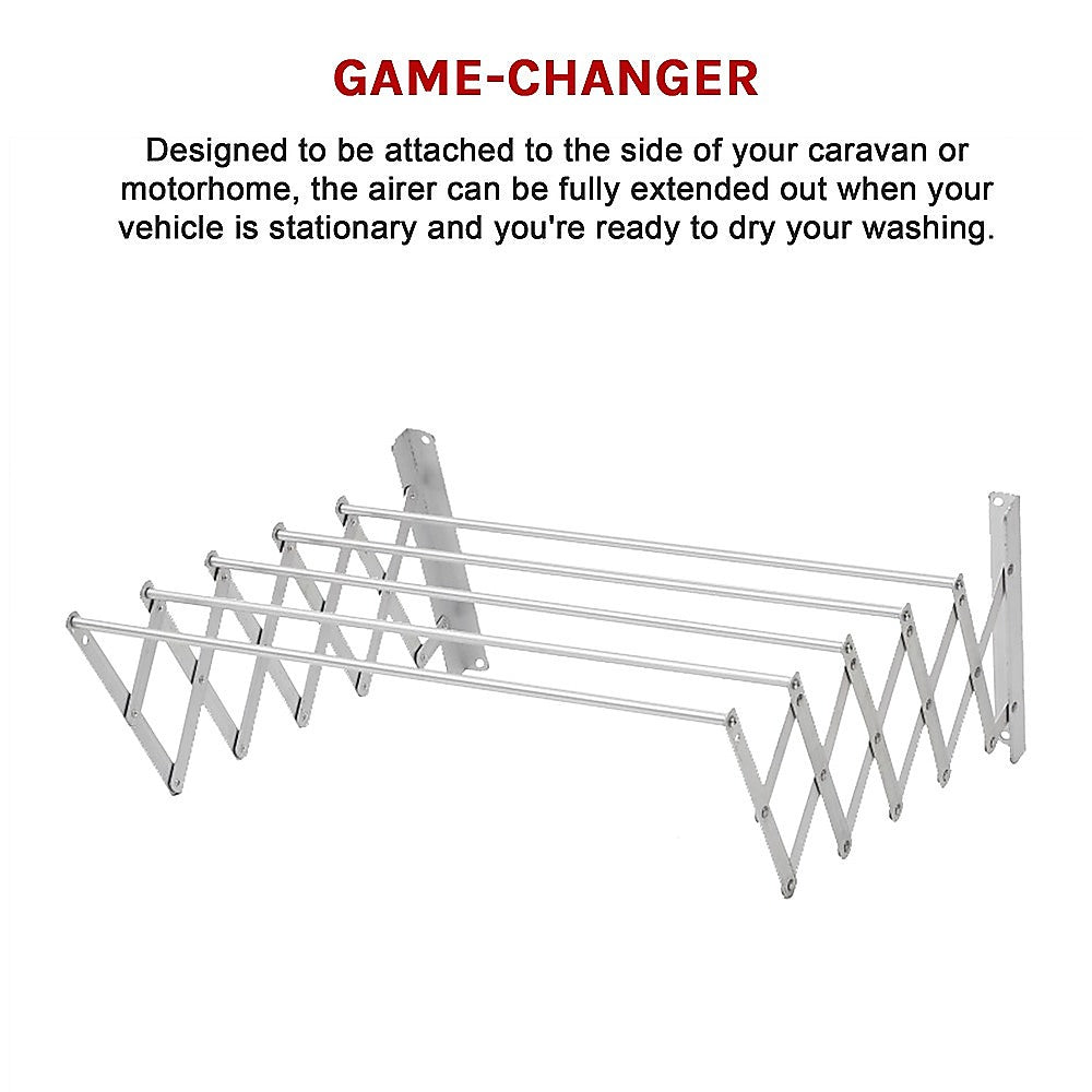 Drying Racks & Hangers: Pull Out Clothes Airer  Expanding Laundry Drying Line for Caravan, RV & Home