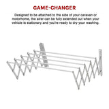 Drying Racks & Hangers: Pull Out Clothes Airer  Expanding Laundry Drying Line for Caravan, RV & Home