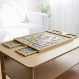 Activity Toys: Wooden Jigsaw Puzzle Table Board Storage Table Tray Puzzle For Adult Kid