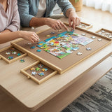 Activity Toys: Wooden Jigsaw Puzzle Table Board Storage Table Tray Puzzle For Adult Kid