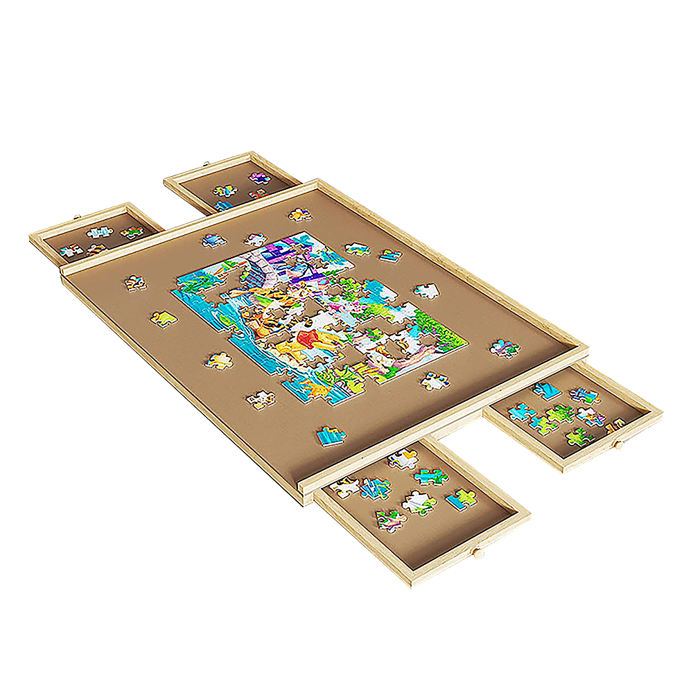 Activity Toys: Wooden Jigsaw Puzzle Table Board Storage Table Tray Puzzle For Adult Kid