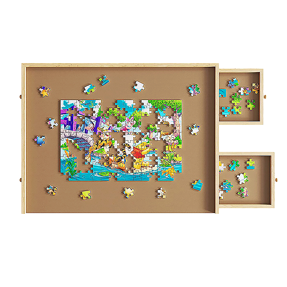 Activity Toys: Wooden Jigsaw Puzzle Table Board Storage Table Tray Puzzle For Adult Kid