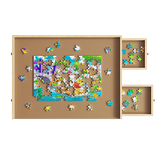 Activity Toys: Wooden Jigsaw Puzzle Table Board Storage Table Tray Puzzle For Adult Kid