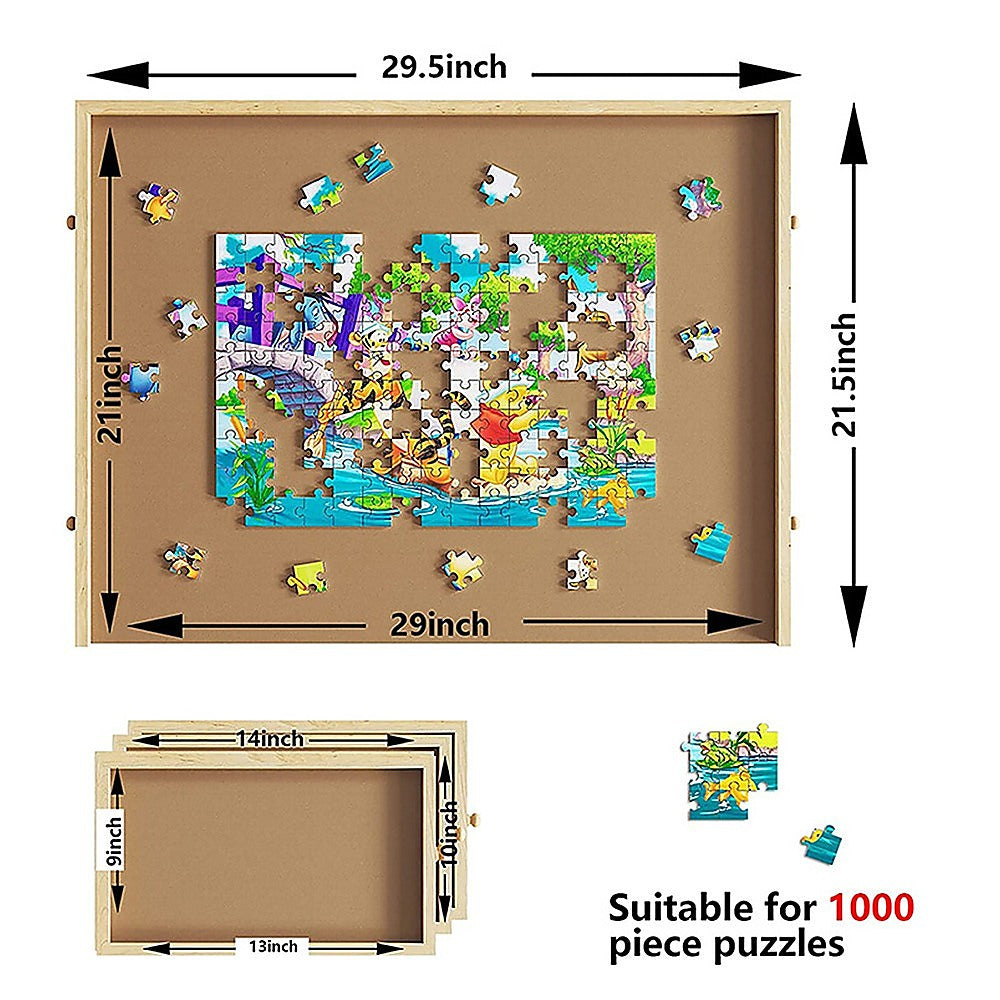 Activity Toys: Wooden Jigsaw Puzzle Table Board Storage Table Tray Puzzle For Adult Kid