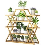 Pots, Planters & Accessories: Bamboo Multilayer Flower Plant Bonsai Rack Shelf Stand Porch Lawn Patio
