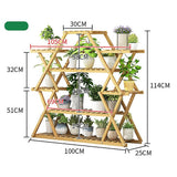 Pots, Planters & Accessories: Bamboo Multilayer Flower Plant Bonsai Rack Shelf Stand Porch Lawn Patio
