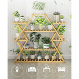 Pots, Planters & Accessories: Bamboo Multilayer Flower Plant Bonsai Rack Shelf Stand Porch Lawn Patio