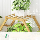 Pots, Planters & Accessories: Bamboo Multilayer Flower Plant Bonsai Rack Shelf Stand Porch Lawn Patio