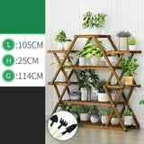 Pots, Planters & Accessories: Bamboo Multilayer Flower Plant Bonsai Rack Shelf Stand Porch Lawn Patio