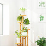 Sofas & Sofa Beds: 5 Tiers Vertical Bamboo Plant Stand Staged Flower Shelf Rack Outdoor Garden