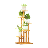 Sofas & Sofa Beds: 5 Tiers Vertical Bamboo Plant Stand Staged Flower Shelf Rack Outdoor Garden