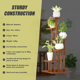 Sofas & Sofa Beds: 5 Tiers Vertical Bamboo Plant Stand Staged Flower Shelf Rack Outdoor Garden