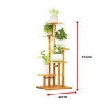 Sofas & Sofa Beds: 5 Tiers Vertical Bamboo Plant Stand Staged Flower Shelf Rack Outdoor Garden
