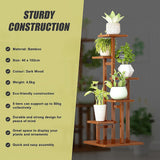 Sofas & Sofa Beds: 5 Tiers Vertical Bamboo Plant Stand Staged Flower Shelf Rack Outdoor Garden