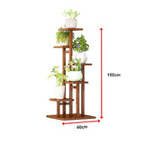 Sofas & Sofa Beds: 5 Tiers Vertical Bamboo Plant Stand Staged Flower Shelf Rack Outdoor Garden