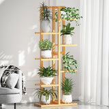 Sofas & Sofa Beds: 6 Tiers Vertical Bamboo Plant Stand Staged Flower Shelf Rack Outdoor Garden