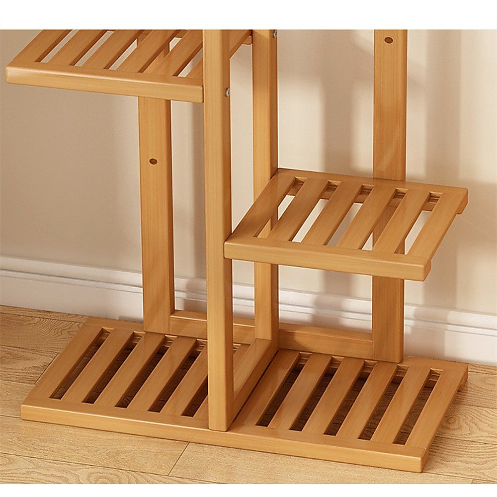Sofas & Sofa Beds: 6 Tiers Vertical Bamboo Plant Stand Staged Flower Shelf Rack Outdoor Garden