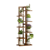 Sofas & Sofa Beds: 6 Tiers Vertical Bamboo Plant Stand Staged Flower Shelf Rack Outdoor Garden