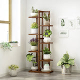 Sofas & Sofa Beds: 6 Tiers Vertical Bamboo Plant Stand Staged Flower Shelf Rack Outdoor Garden
