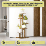 Sofas & Sofa Beds: 6 Tiers Vertical Bamboo Plant Stand Staged Flower Shelf Rack Outdoor Garden