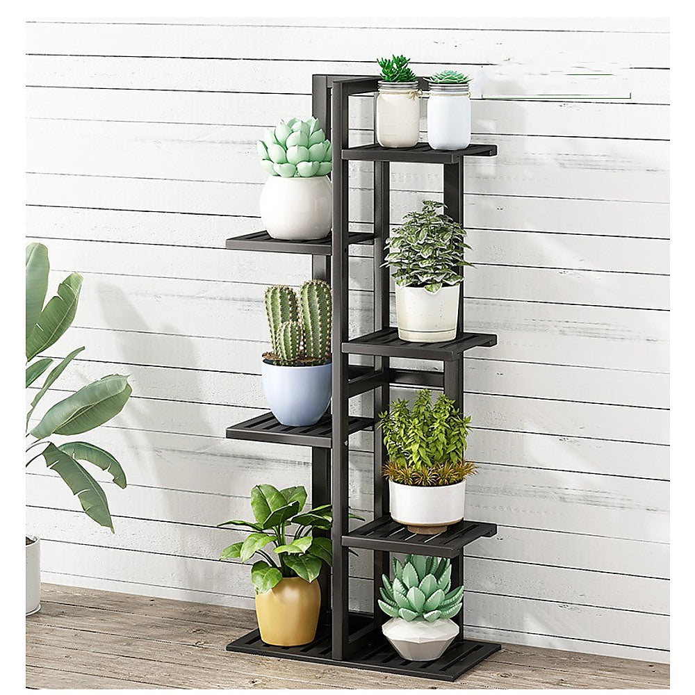 Sofas & Sofa Beds: 6 Tiers Vertical Bamboo Plant Stand Staged Flower Shelf Rack Outdoor Garden