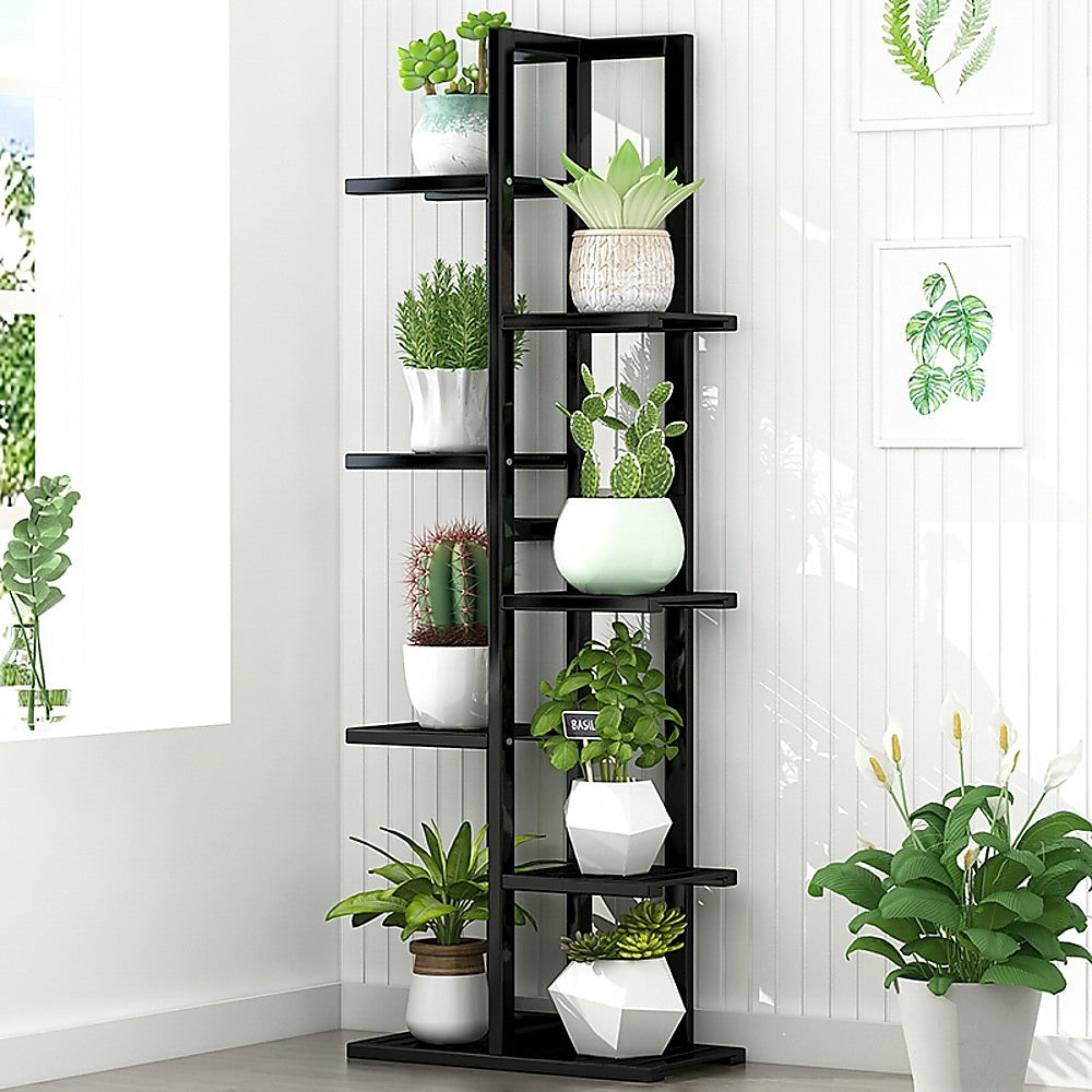 Sofas & Sofa Beds: 6 Tiers Vertical Bamboo Plant Stand Staged Flower Shelf Rack Outdoor Garden