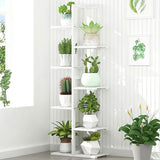 Sofas & Sofa Beds: 6 Tiers Vertical Bamboo Plant Stand Staged Flower Shelf Rack Outdoor Garden