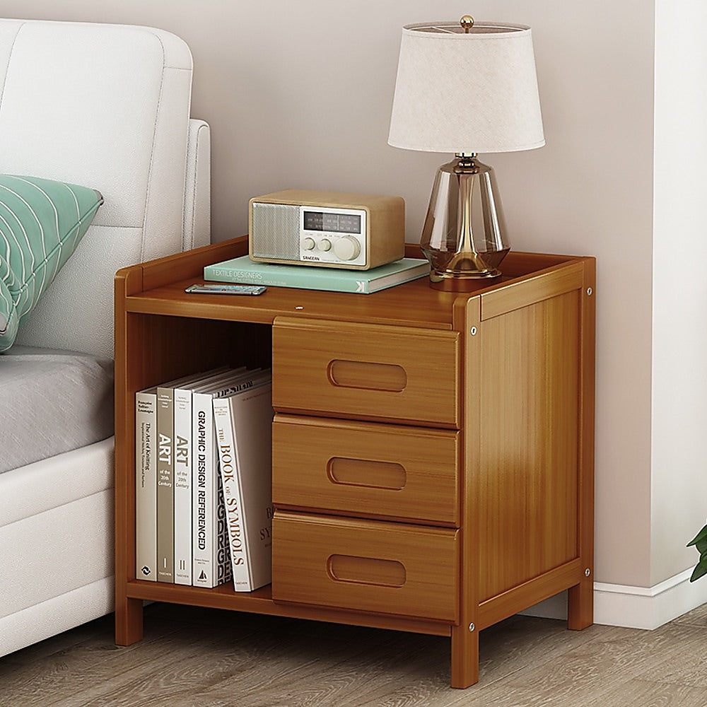 Bedside Tables: Bamboo Bedside Table Nightstand Storage Bedroom Sofa Side Stand