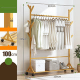 Clothing & Wardrobe Storage: Portable Clothes Rack Coat Garment Stand Bamboo Rail Hanger Airer Closet